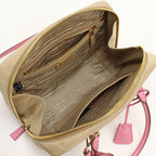 Prada 2-Way Mini Boston Nylon Leather Handbag — view 3