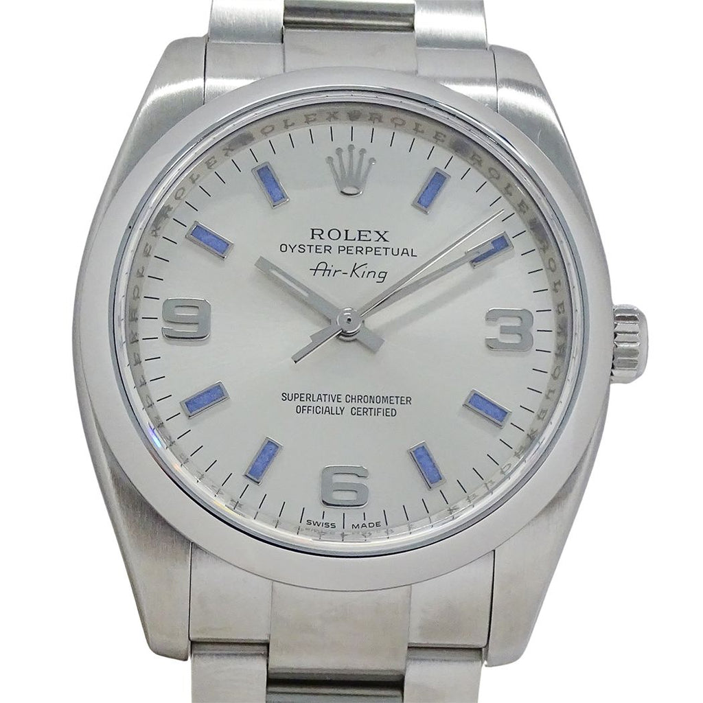 Rolex Air King Number Watch Automatic Winding at Stainless Steel Silver Blue — view 2