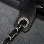 Chanel Deauville TGM Bag CC Logo Canvas Leather Gray — view 5