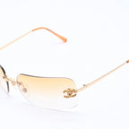 Chanel Rimless Sunglasses Eyewear CC Logo Rhinestone — view 3