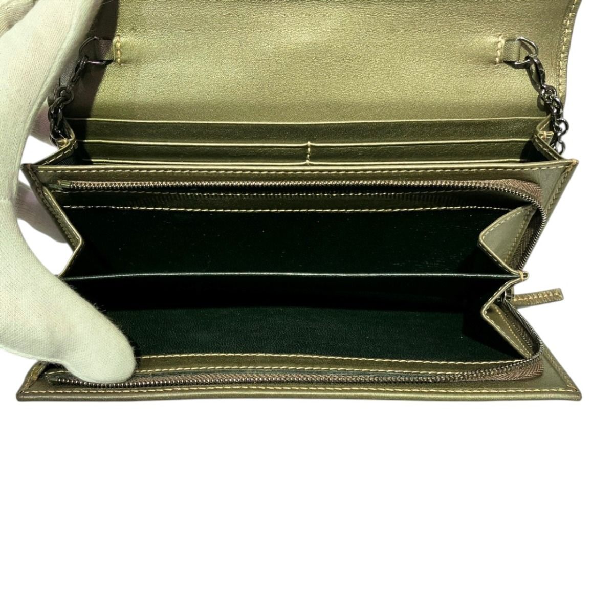 Gucci Chain Wallet Guccissima Bifold Leather GG Supreme Shoulder — view 6