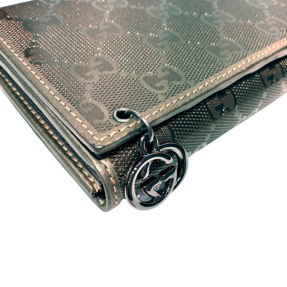 Gucci Chain Wallet Guccissima Bifold Leather GG Supreme Shoulder — view 9