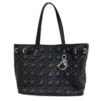 Dior Cannage Small Tote Panarea Canvas Leather