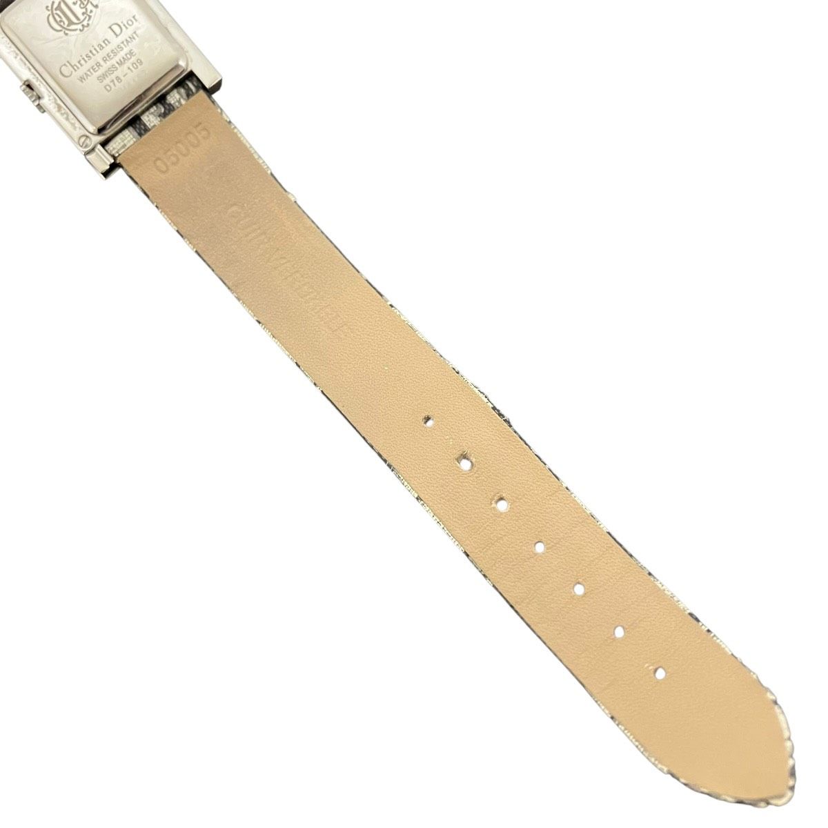Dior Maris Square Watch SS Leather Quartz Shell Dial — view 8