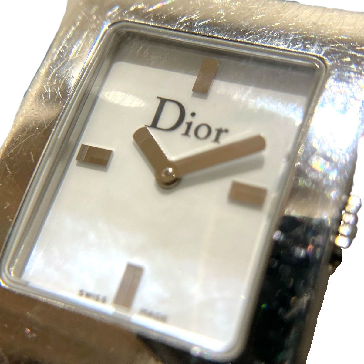 Dior Maris Square Watch SS Leather Quartz Shell Dial — view 4