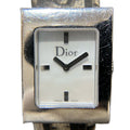 Dior Maris Square Watch SS Leather Quartz Shell Dial