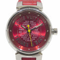 Louis Vuitton Tambour Trunks&bags Watch SS Leather Quartz Red Dial