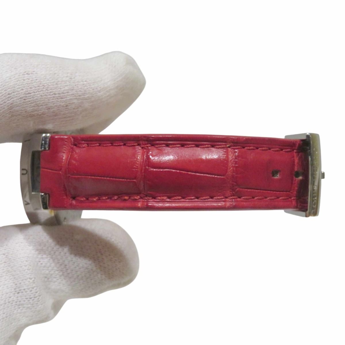 Louis Vuitton Tambour Trunks&bags Watch SS Leather Quartz Red Dial — view 9