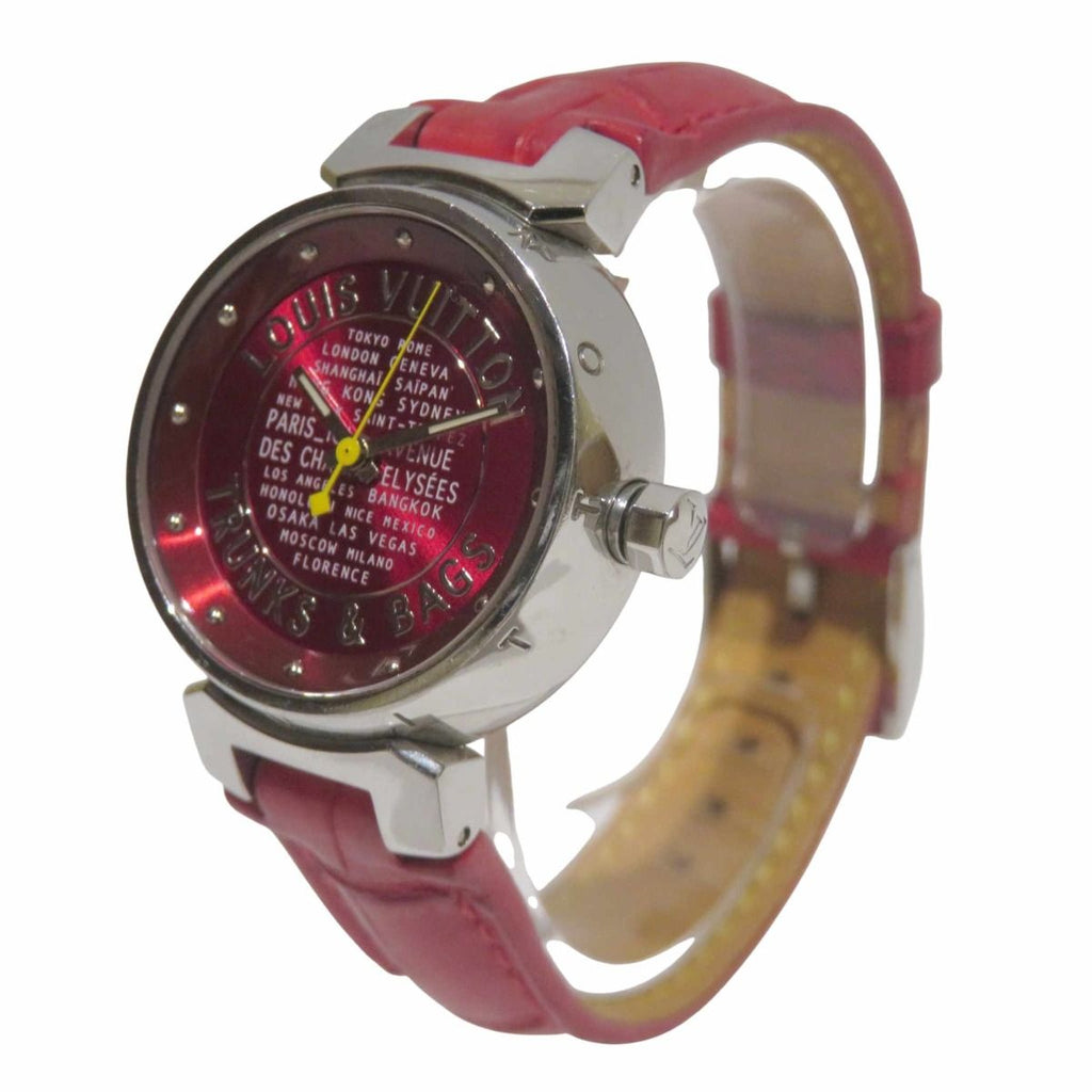 Louis Vuitton Tambour Trunks&bags Watch SS Leather Quartz Red Dial — view 2