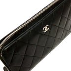 Chanel Coco Quilted Zip Around Wallet Lambskin — view 9