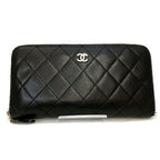 Chanel Coco Quilted Zip Around Wallet Lambskin