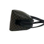 Celine Macadam Blason Triomphe Pattern Logo Leather Mini Boston Bag Black Brown — view 6