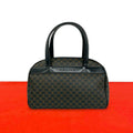 Celine Macadam Blason Triomphe Pattern Logo Leather Mini Boston Bag Black Brown