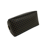 Celine Macadam Blason Triomphe Pattern Logo Leather Mini Boston Bag Black Brown — view 7