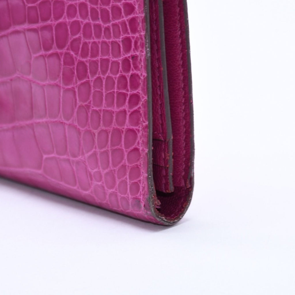 Hermes Wallet Bearn Soufflet Rose Scheherazade Purple Gold — view 8