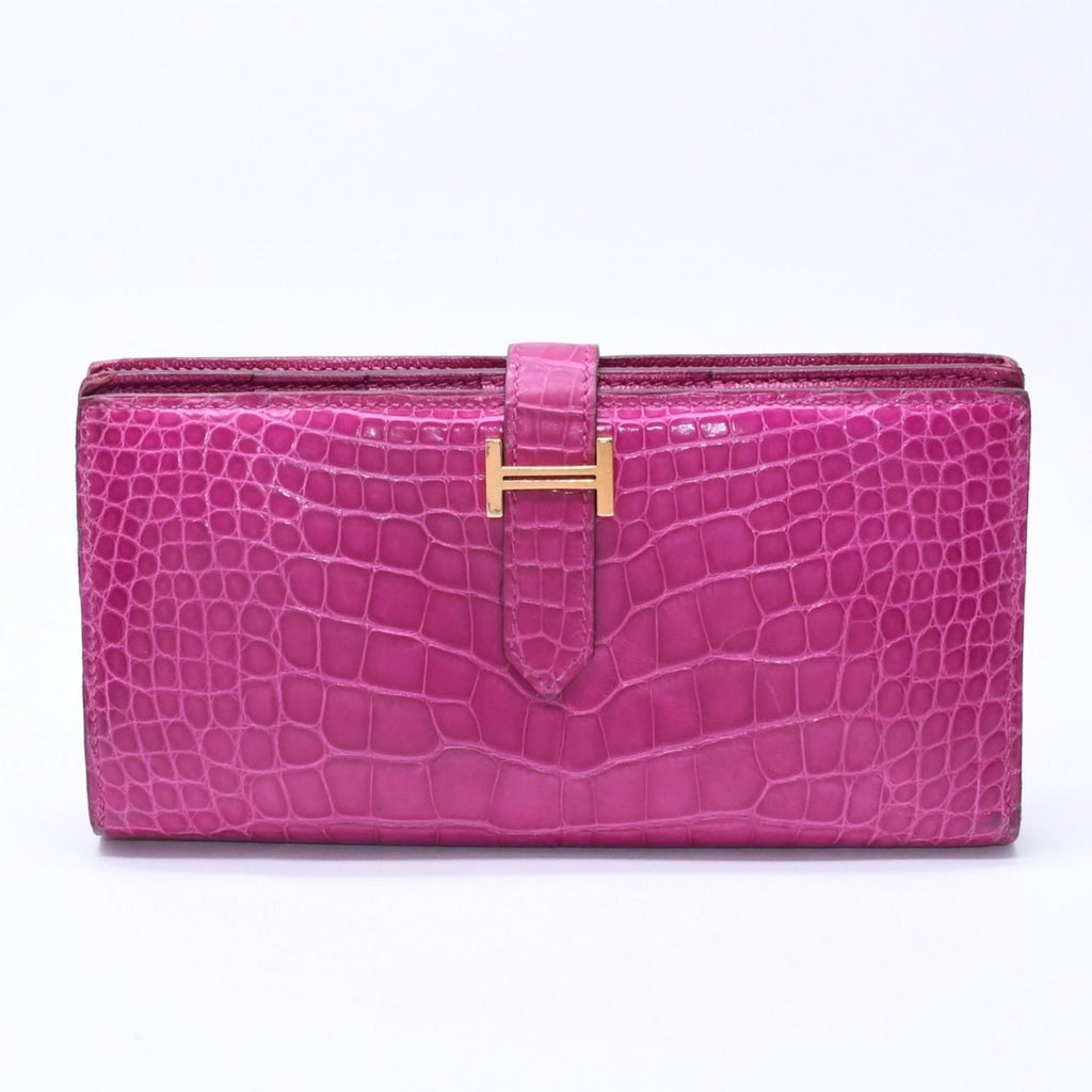 Hermes Wallet Bearn Soufflet Rose Scheherazade Purple Gold — view 2