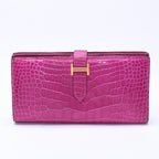 Hermes Wallet Bearn Soufflet Rose Scheherazade Purple Gold — view 2