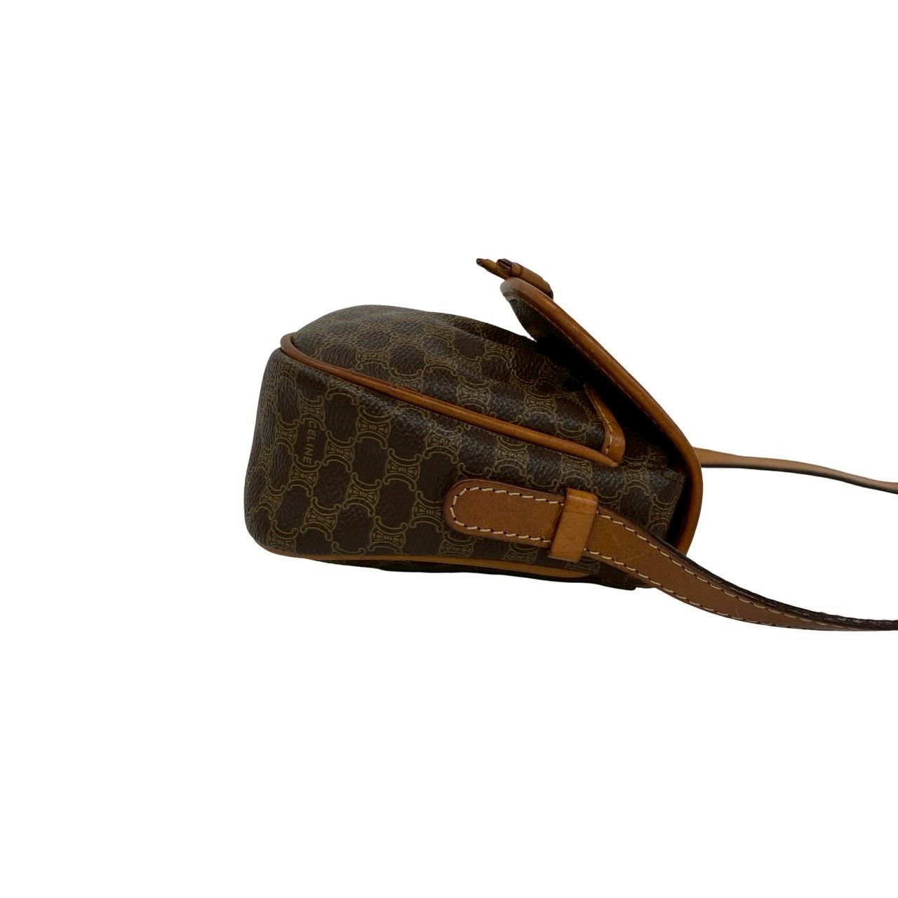 Celine Vintage Macadam Blason Triomphe Logo Leather Mini Shoulder Bag Pochette — view 6