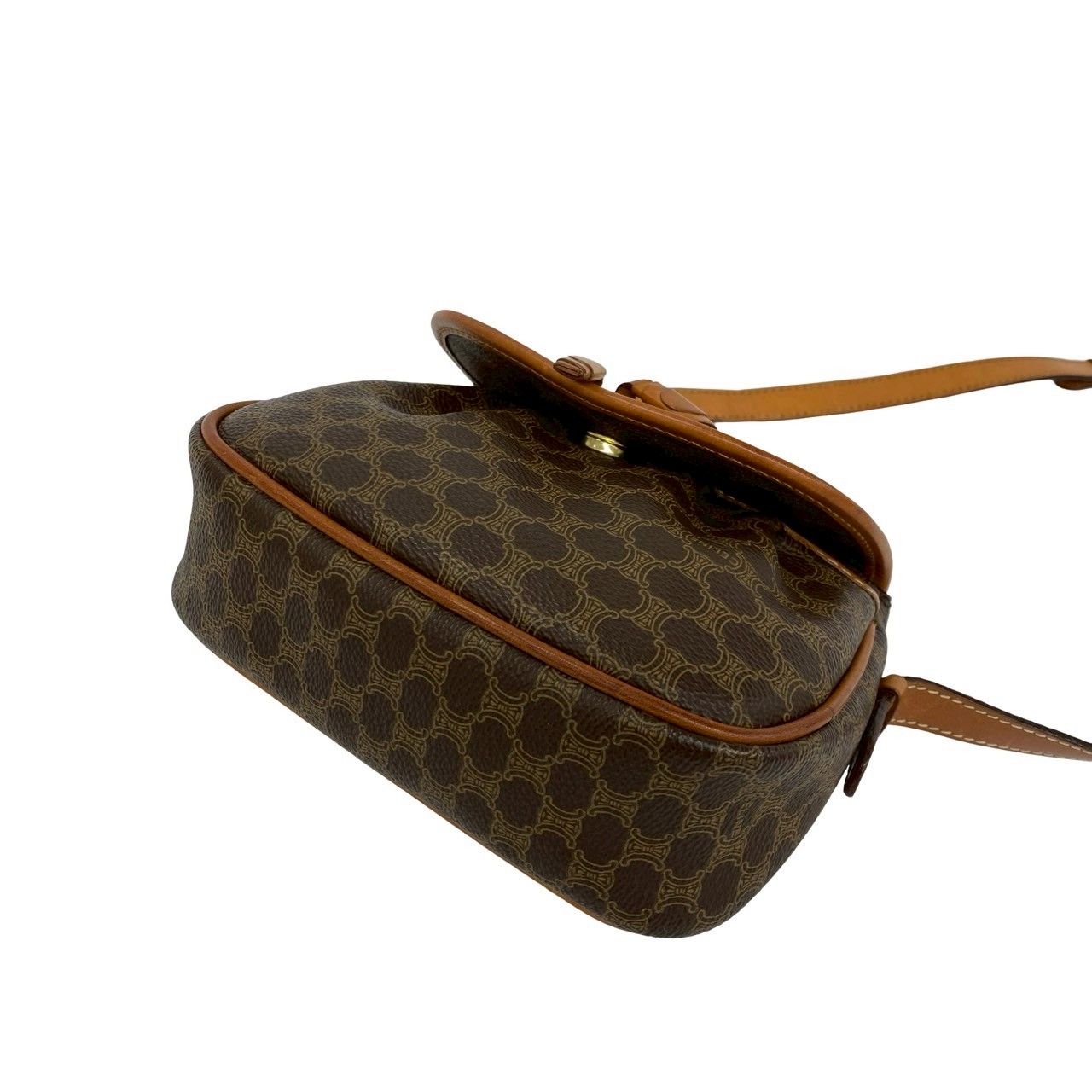 Celine Vintage Macadam Blason Triomphe Logo Leather Mini Shoulder Bag Pochette — view 8