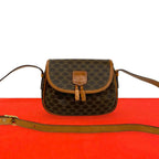 Celine Vintage Macadam Blason Triomphe Logo Leather Mini Shoulder Bag Pochette