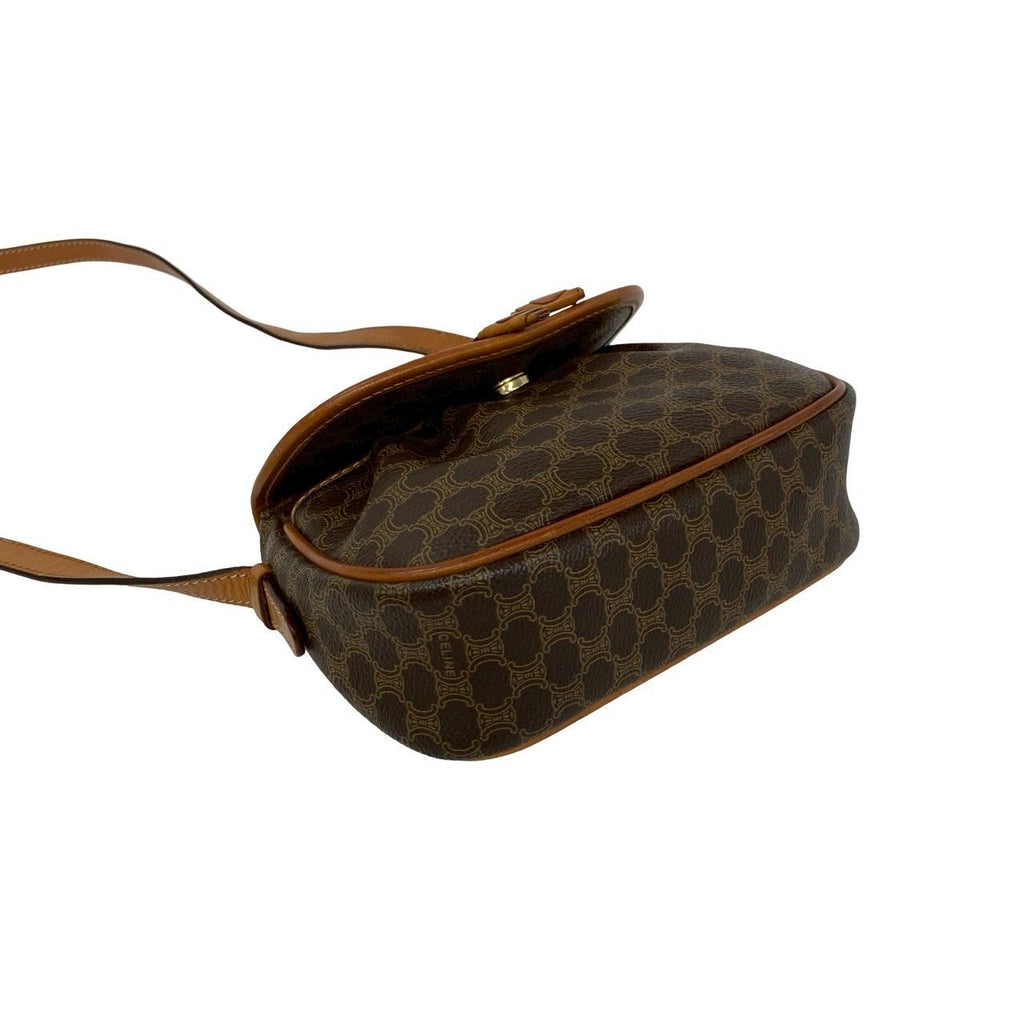 Celine Vintage Macadam Blason Triomphe Logo Leather Mini Shoulder Bag Pochette — view 7