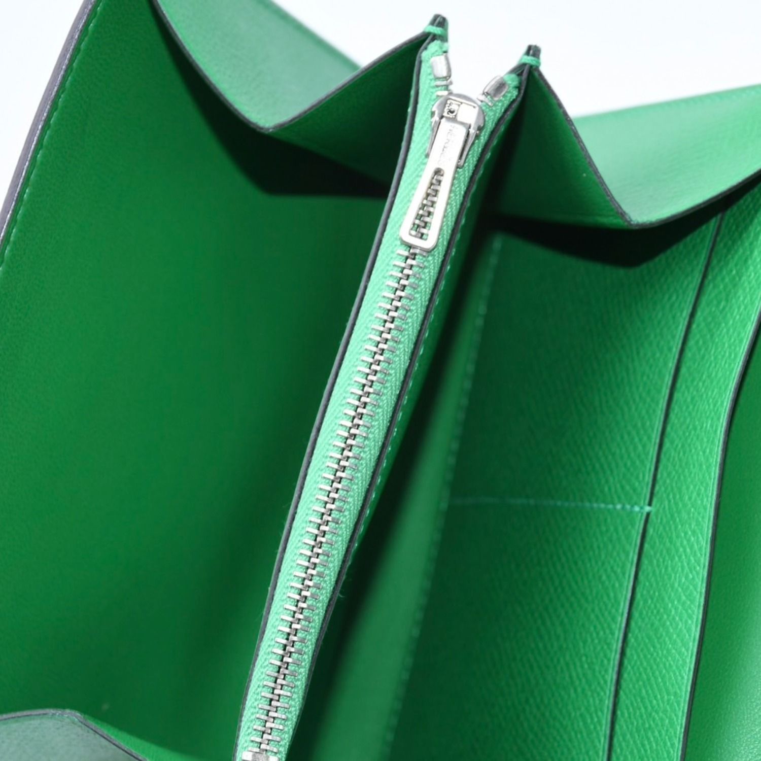 Hermes Bifold Wallet Silver Veau Epsom Green — view 7