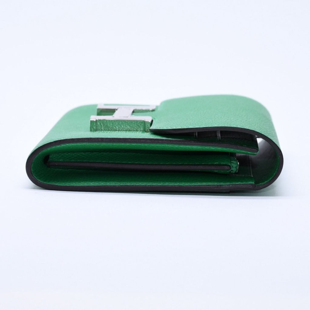Hermes Bifold Wallet Silver Veau Epsom Green — view 5
