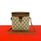 Gucci Vintage Sherry Line GG Logo Leather Mini Shoulder Bag Pochette Brown