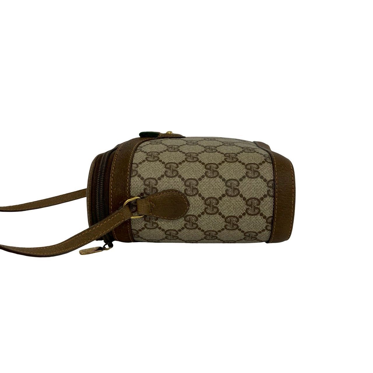 Gucci Vintage Sherry Line GG Logo Leather Mini Shoulder Bag Pochette Brown — view 5