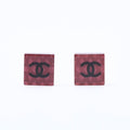 Chanel CC Logo Square Earrings 15 Resin Metal Clear