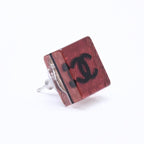 Chanel CC Logo Square Earrings 15 Resin Metal Clear — view 3