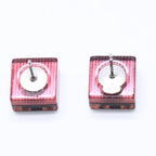 Chanel CC Logo Square Earrings 15 Resin Metal Clear — view 6