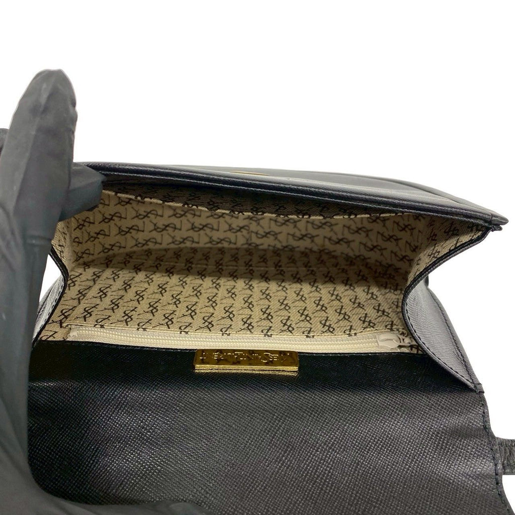 Saint Laurent Box Vintage Leather Mini Shoulder Bag Pochette Black — view 9