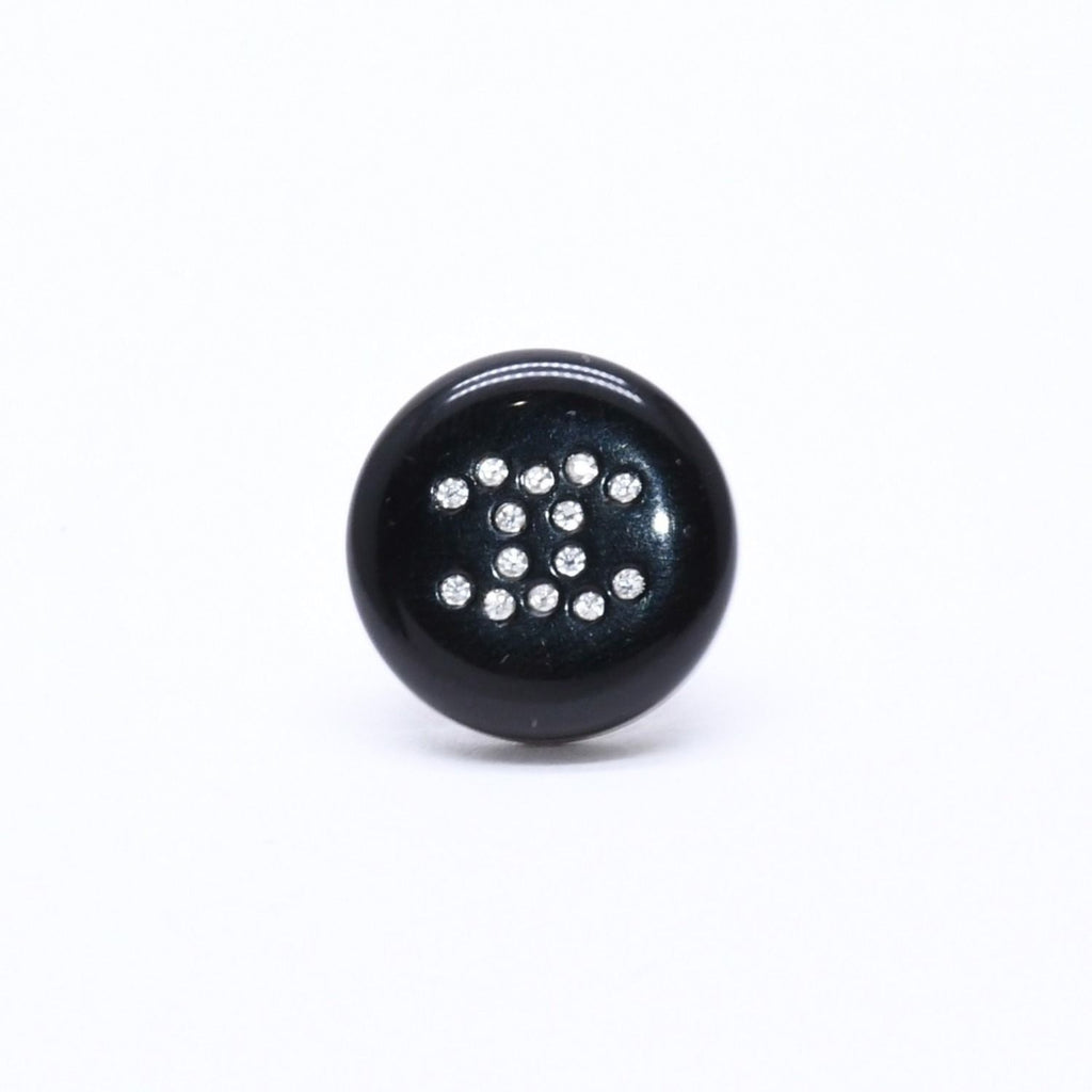 Chanel CC Logo Single Earrings 05 Resin Rhinestone Black