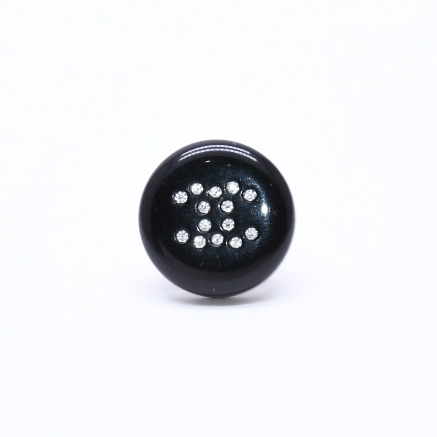 Chanel CC Logo Single Earrings 05 Resin Rhinestone Black