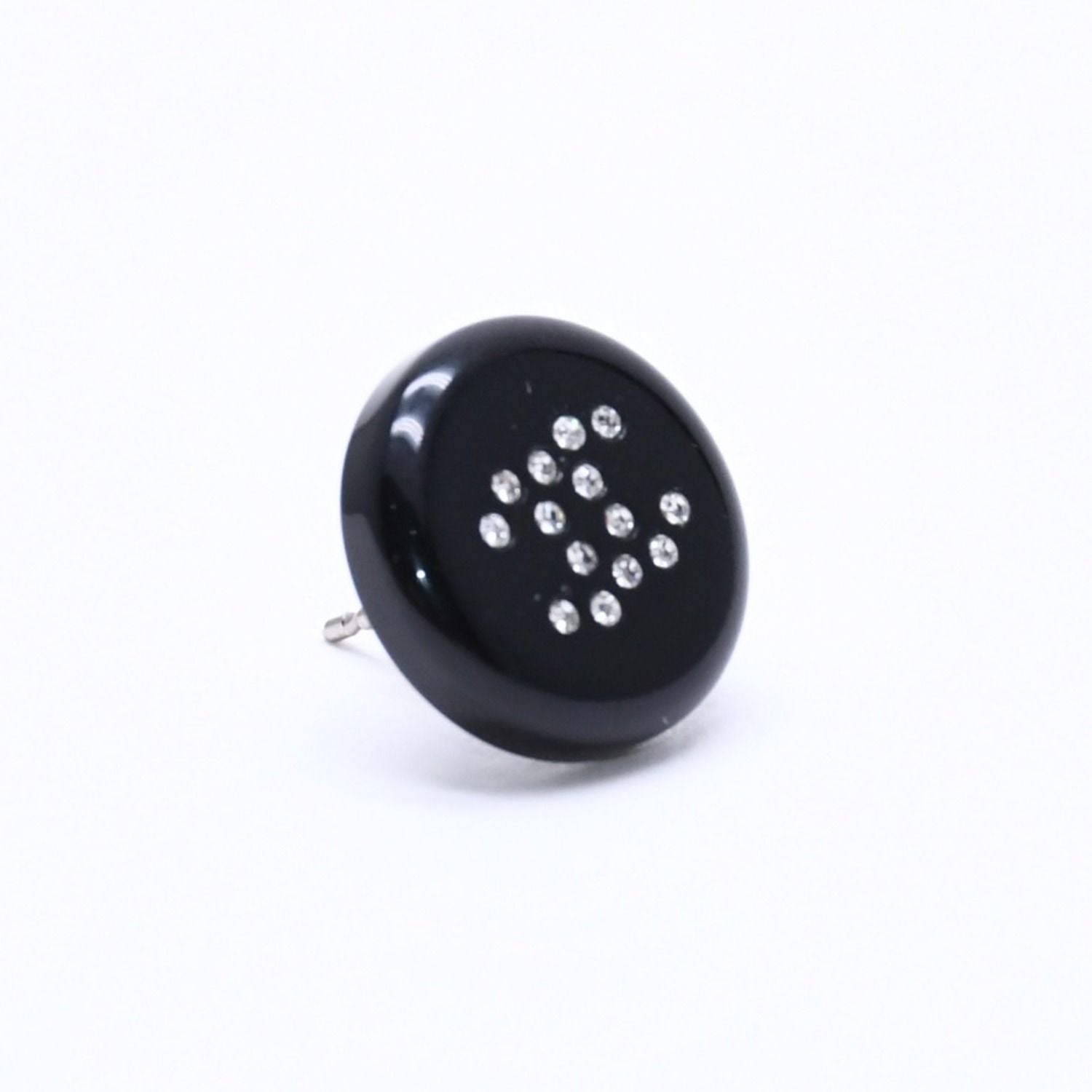 Chanel CC Logo Single Earrings 05 Resin Rhinestone Black — view 3