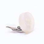 Chanel CC Logo Earrings 00 Resin Milk White Pink Aurora Metal Silver — view 3
