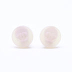 Chanel CC Logo Earrings 00 Resin Milk White Pink Aurora Metal Silver