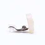 Chanel CC Logo Earrings 00 Resin Milk White Pink Aurora Metal Silver — view 4