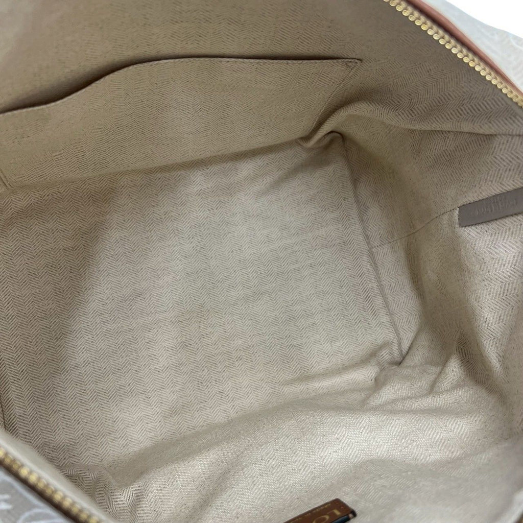Loewe Cubby Anagram Canvas Leather Shoulder Bag Beige — view 9