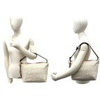 Loewe Cubby Anagram Canvas Leather Shoulder Bag Beige — view 2