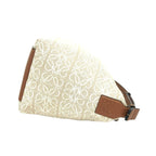 Loewe Cubby Anagram Canvas Leather Shoulder Bag Beige — view 6
