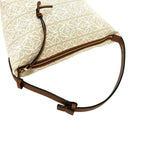 Loewe Cubby Anagram Canvas Leather Shoulder Bag Beige — view 4