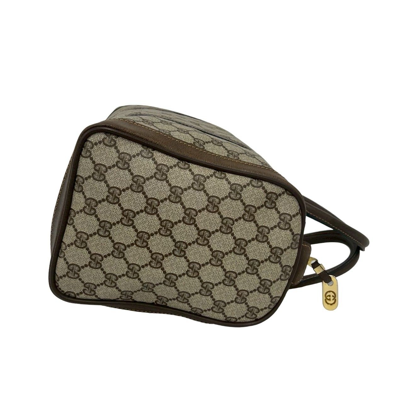 Gucci Vintage GG Pattern Leather Mini Boston Bag Tote Brown — view 6