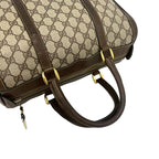 Gucci Vintage GG Pattern Leather Mini Boston Bag Tote Brown — view 4