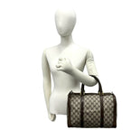 Gucci Vintage GG Pattern Leather Mini Boston Bag Tote Brown — view 2