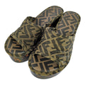 Fendi FF Pattern Sandals Shoes 35 Brown /autumn