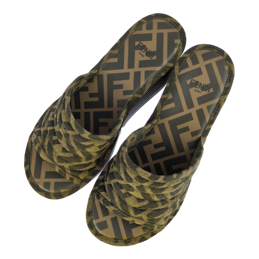 Fendi FF Pattern Sandals Shoes 35 Brown /autumn — view 6