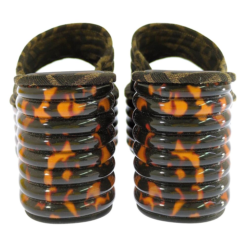 Fendi FF Pattern Sandals Shoes 35 Brown /autumn — view 3