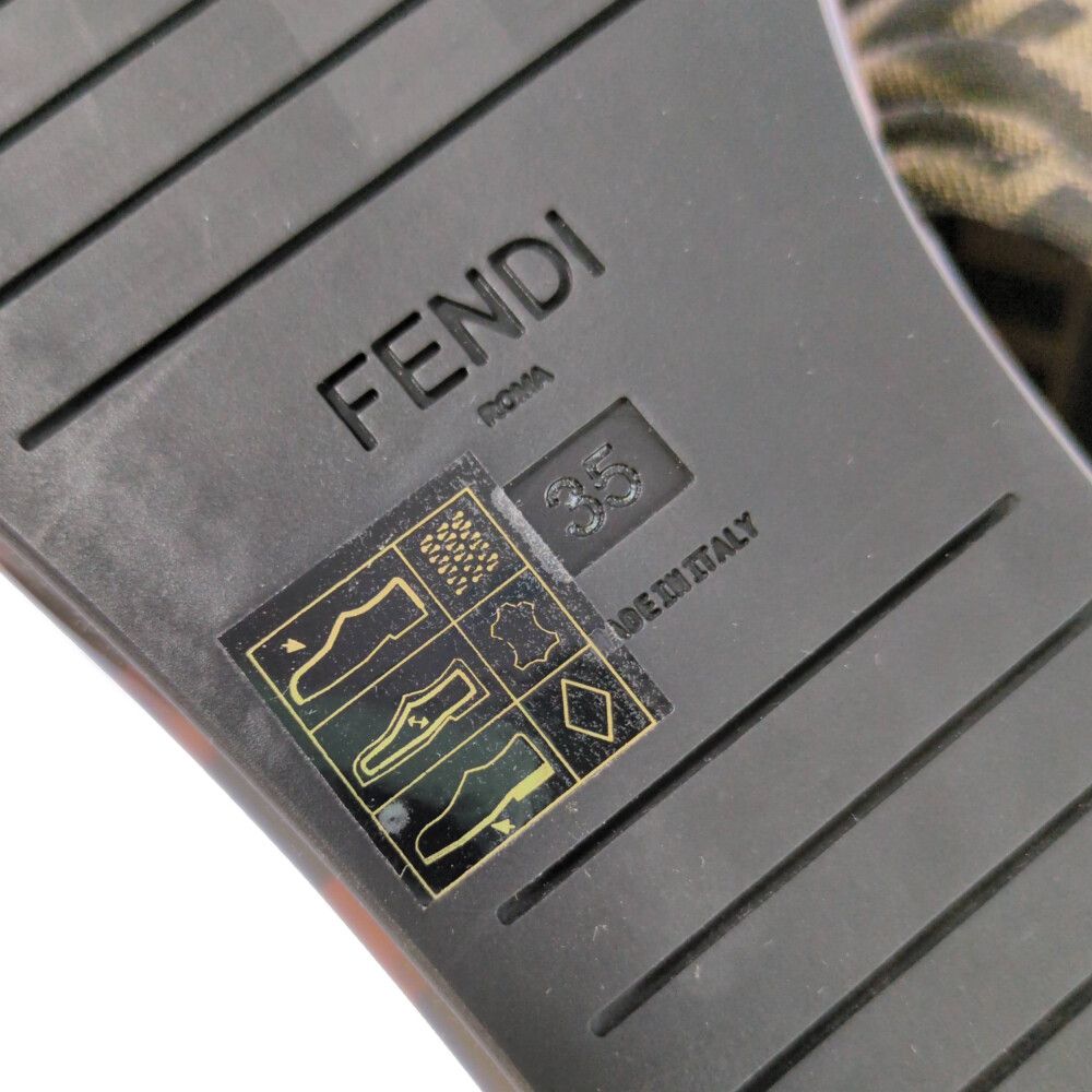 Fendi FF Pattern Sandals Shoes 35 Brown /autumn — view 7